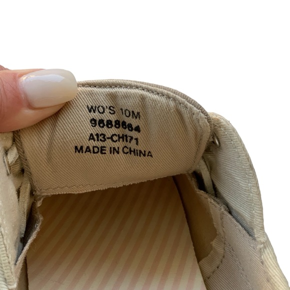 SPERRY TOP-SIDER Boat Shoes Sneakers Size 10 M Tan Beige Canvas Deck Shoes - Picture 7 of 7